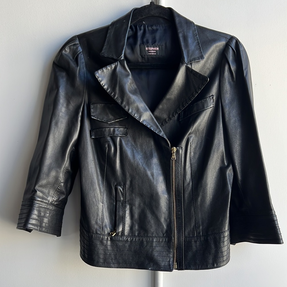 Stephen Italian Leather jacket black size M